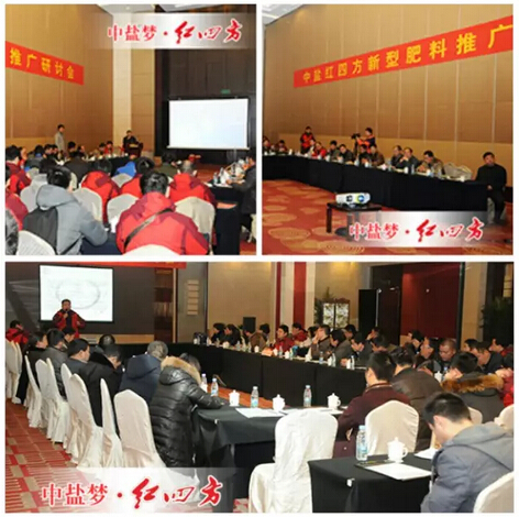 最后，中盐红四方针对不同的销售区域展开三场重点客户市场研讨会，更细致地解读年度营销政策、分解年度销售任务，与经销商进行了深度沟通和交流，帮助客户更深层次地认识新型肥料，提振了经销商销售新品肥的信心。