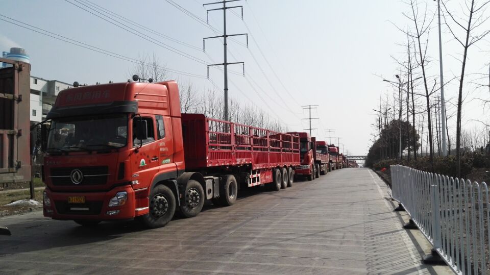 中盐红四方复合肥厂家门口排起车队长龙,等待运输复合肥料。 中盐红四方复合肥厂家门口排起车队长龙,等待运输复合肥料。